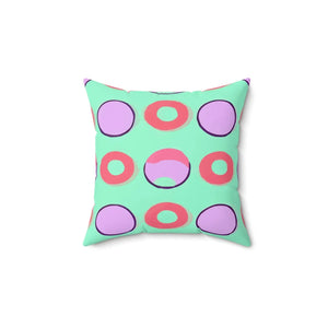Colorful Circles Pattern – Spun Polyester Square - Dipaliz - Throw Pillows