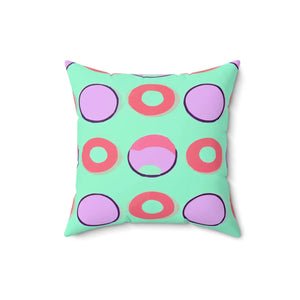 Colorful Circles Pattern – Spun Polyester Square - Dipaliz - Throw Pillows