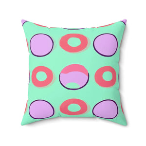 Colorful Circles Pattern – Spun Polyester Square - Dipaliz - Throw Pillows