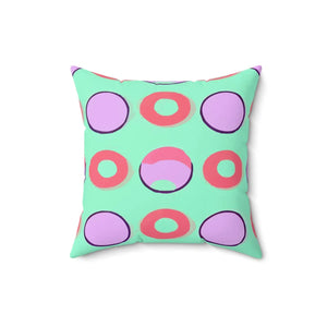 Colorful Circles Pattern – Spun Polyester Square - Dipaliz - Throw Pillows