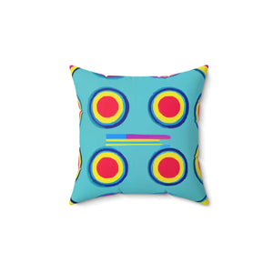 Vibrant Polyester Square Pillow - Colorful Circles - Dipaliz - Throw Pillows