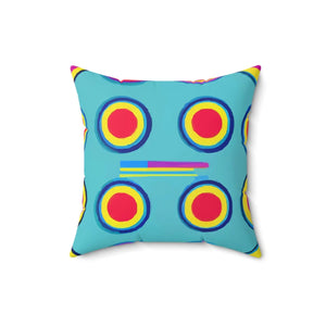 Vibrant Polyester Square Pillow - Colorful Circles - Dipaliz - Throw Pillows