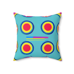 Vibrant Polyester Square Pillow - Colorful Circles - Dipaliz - Throw Pillows