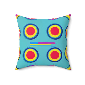 Vibrant Polyester Square Pillow - Colorful Circles - Dipaliz - Throw Pillows