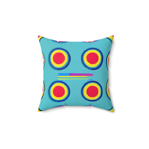 Vibrant Polyester Square Pillow - Colorful Circles - Dipaliz - Throw Pillows