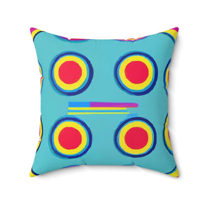 Vibrant Polyester Square Pillow - Colorful Circles - Dipaliz - Throw Pillows