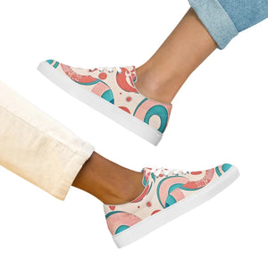 Vibrant Canvas Shoes - Colorful Circles Lace - Dipaliz - Sneakers