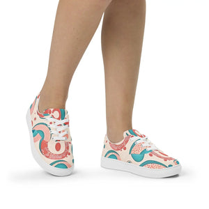 Vibrant Canvas Shoes - Colorful Circles Lace - Dipaliz - Sneakers
