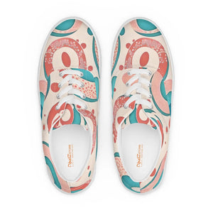 Vibrant Canvas Shoes - Colorful Circles Lace - Dipaliz - Sneakers