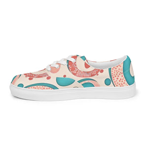 Vibrant Canvas Shoes - Colorful Circles Lace - Dipaliz - Sneakers