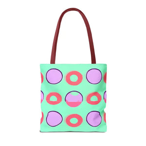 Colorful Circular Pattern Cyan Print Tote Bag - Dipaliz - Bags