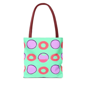 Colorful Circular Pattern Cyan Print Tote Bag - Dipaliz - Bags