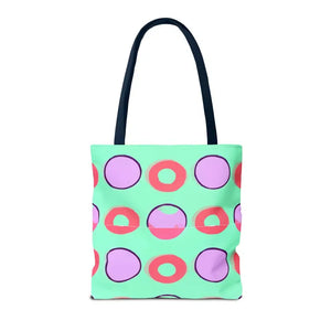 Colorful Circular Pattern Cyan Print Tote Bag - Dipaliz - Bags