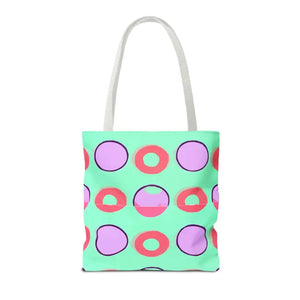 Colorful Circular Pattern Cyan Print Tote Bag - Dipaliz - Bags