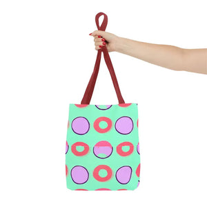 Colorful Circular Pattern Cyan Print Tote Bag - Dipaliz - Bags