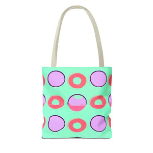 Colorful Circular Pattern Cyan Print Tote Bag - Dipaliz - Bags