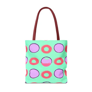 Colorful Circular Pattern Cyan Print Tote Bag - Dipaliz - Bags