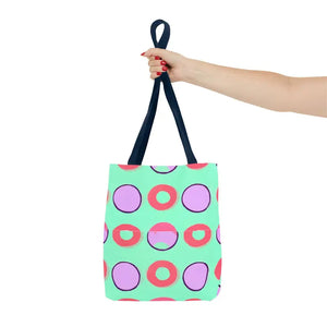 Colorful Circular Pattern Cyan Print Tote Bag - Dipaliz - Bags