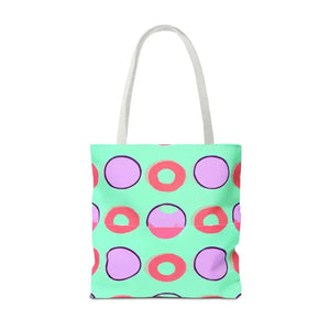 Colorful Circular Pattern Cyan Print Tote Bag - Dipaliz - Bags