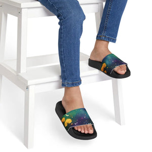Youth Slide Sandals - Colorful Dandelions Summer - Dipaliz