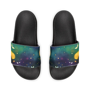 Youth Slide Sandals - Colorful Dandelions Summer - Dipaliz