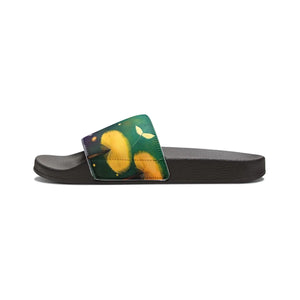 Youth Slide Sandals - Colorful Dandelions Summer - Dipaliz