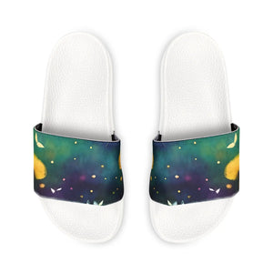 Youth Slide Sandals - Colorful Dandelions Summer - Dipaliz