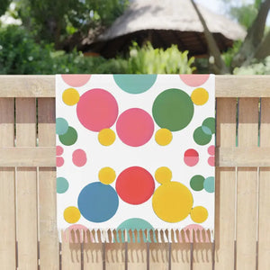 Boho Beach Cloth Colorful Dots Vibrant Blanket - Dipaliz - 38’’ × 81’’ / Polyester - Blankets