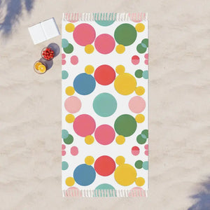Boho Beach Cloth Colorful Dots Vibrant Blanket - Dipaliz - 38’’ × 81’’ / Polyester - Blankets