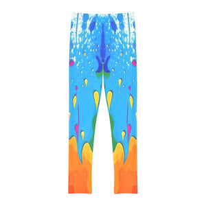 Colorful Dripping Paint Youth Full Length Leggings - Dipaliz - Activewear