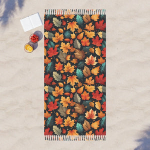 Boho Beach Cloth – Oversized Fall Foliage - Dipaliz - Blankets