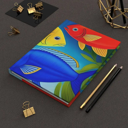 Hardcover Journal Matte - Colorful Fishes Burst | Dipaliz - Journals