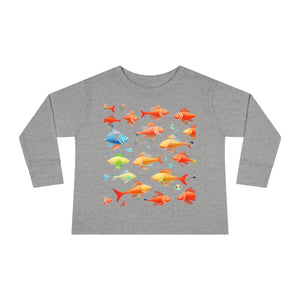 Rainbow Fish Toddler Long Sleeve Tee - Cotton - Dipaliz - T-shirts