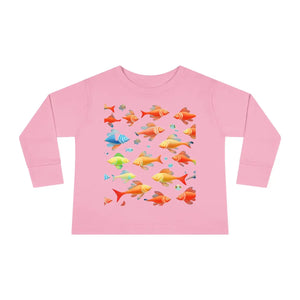 Rainbow Fish Toddler Long Sleeve Tee - Cotton - Dipaliz - T-shirts