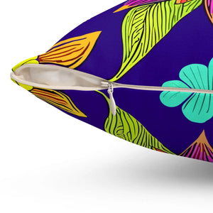 Colorful Flower Mandal – Spun Polyester Square - Dipaliz - Throw Pillows