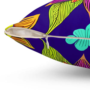 Colorful Flower Mandal – Spun Polyester Square - Dipaliz - Throw Pillows