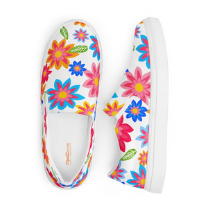 Vibrant Canvas Shoes - Colorful Flowers Print - Dipaliz - Sneakers