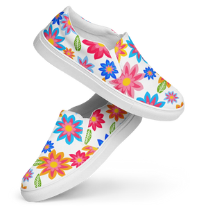 Vibrant Canvas Shoes - Colorful Flowers Print - Dipaliz - Sneakers