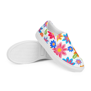 Vibrant Canvas Shoes - Colorful Flowers Print - Dipaliz - Sneakers