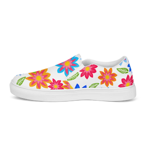 Vibrant Canvas Shoes - Colorful Flowers Print - Dipaliz - Sneakers