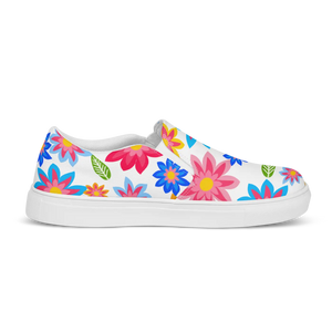 Vibrant Canvas Shoes - Colorful Flowers Print - Dipaliz - Sneakers