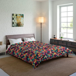 Colorful Geometric Abstract – Polyester Comforter - Dipaliz - Quilts & Comforters