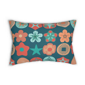 Home Decor - Spun Polyester Lumbar Pillow - Geometric Pattern Design - Dipaliz 20’’ × 14’’