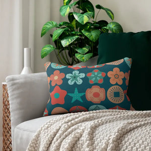 Home Decor - Spun Polyester Lumbar Pillow - Geometric Pattern Design - Dipaliz 20’’ × 14’’