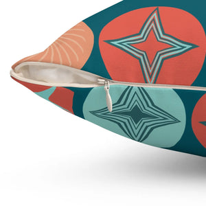 Polyester Square Pillow – Colorful Geometrical Pattern - Dipaliz - Throw Pillows