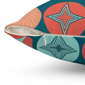 Polyester Square Pillow – Colorful Geometrical Pattern - Dipaliz - Throw Pillows