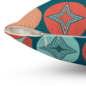 Polyester Square Pillow – Colorful Geometrical Pattern - Dipaliz - Throw Pillows