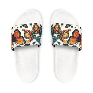 Colorful Butterfly Youth Pu Slide Sandals - Dipaliz