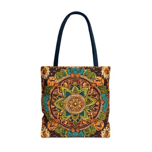 Aop Tote Bag - Colorful Indian Pattern - Dipaliz - 18’’ × / Navy - Bags