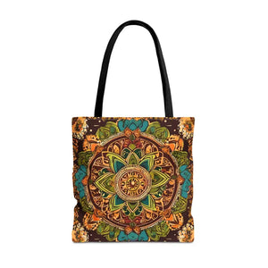 Aop Tote Bag - Colorful Indian Pattern - Dipaliz - 18’’ × / Black - Bags